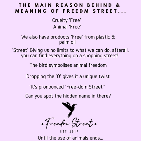 Freedm Street-Small Business | Ethical, Vegan, Cruelty Free | About Us