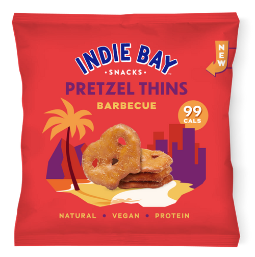 Indie Bay-Pretzel Thins | Barbecue | Low Calorie Vegan Snacks	