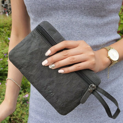 Colibries-Hemlock Clutch Wallet | Rose | Vegan Leather Bag 