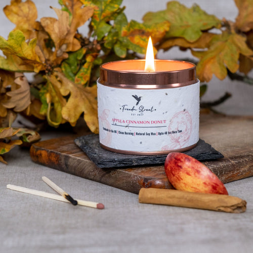 Freedm Street-Soy Autumn Candle | Vegan and Plastic Free | Apple & Cinnamon Donut 