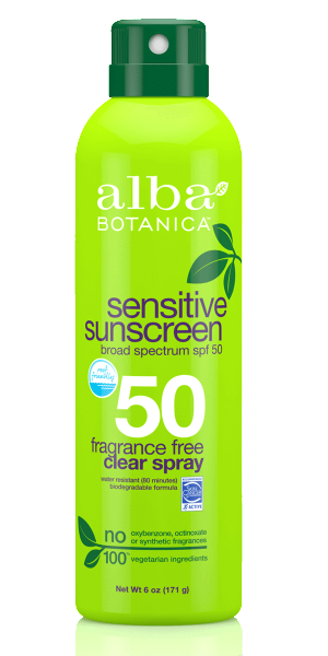 Alba Botanica-Sensitive Fragrance Free Clear Spray Sunscreen | SPF50 - The Cruelty Free Beauty Box
