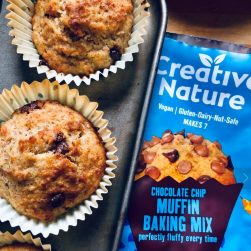 Creative Nature Quick & Easy Vegan, Gluten Free Organic Chocolate Chip Muffin Baking Mix