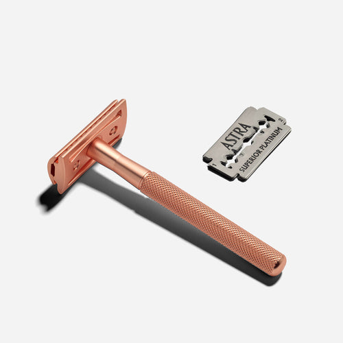 Zero Waste Club-Reusable Stainless Steel Razor | Rose Gold